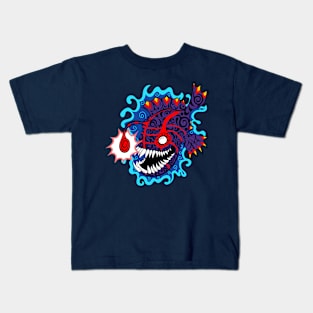 Anglerfish doodle style - Purple and Red Kids T-Shirt